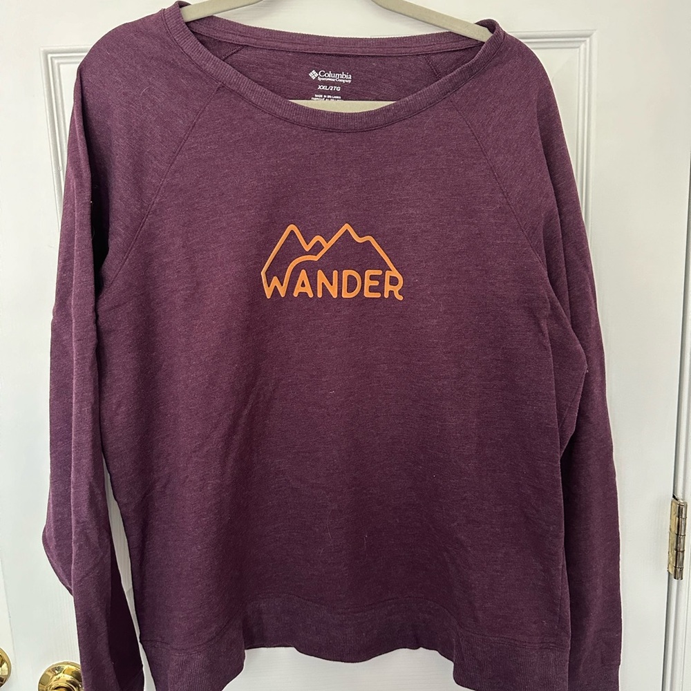 Columbia long sleeve sweatshirt in Plum